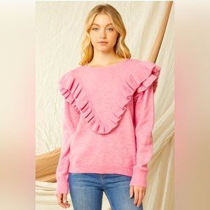 Pink Entro Ruffle Sweater